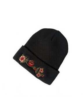 Stay Home Club Embroidered Flowers Beanie